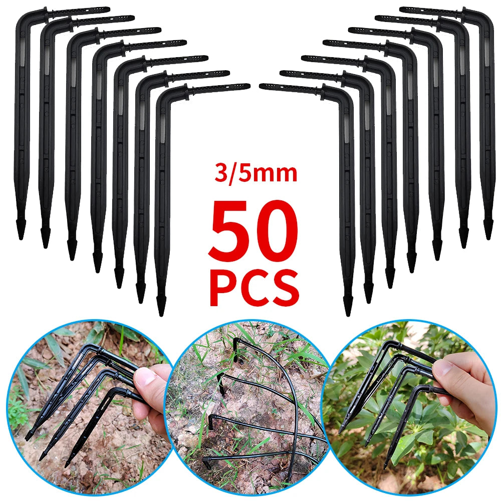 50PCS Bend Arrow Drippers for 3/5mm Hose Micro Drip Irrigation