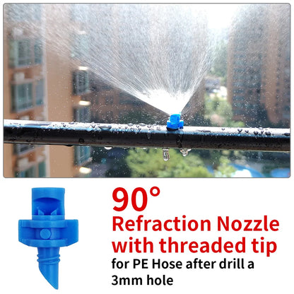 20PCS 90/180/360° Refraction Nozzle Sprinkler for Garden Irrigation