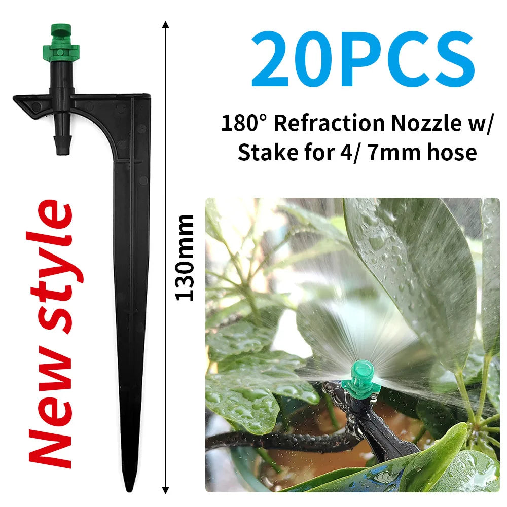 20PCS 90/180/360° Refraction Nozzle Sprinkler for Garden Irrigation