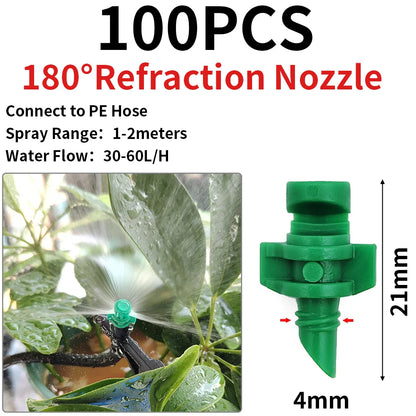 20PCS 90/180/360° Refraction Nozzle Sprinkler for Garden Irrigation