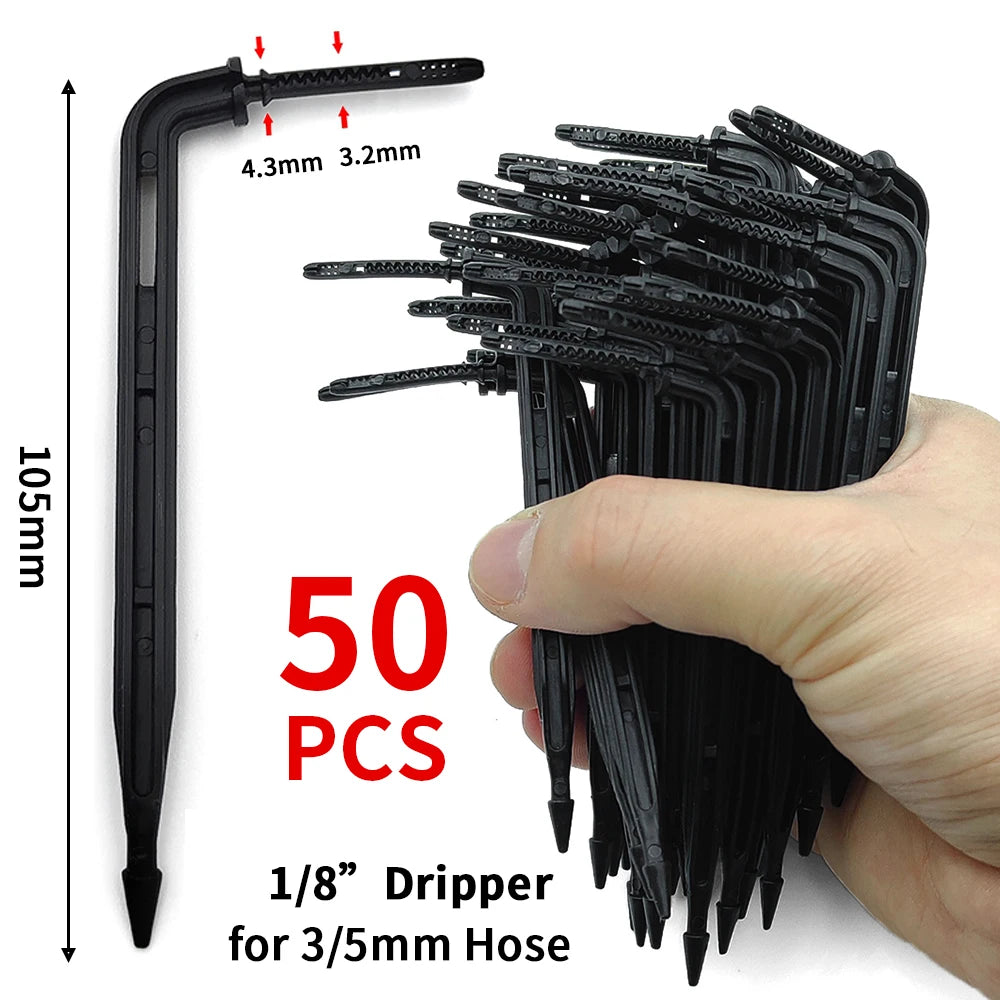 50PCS Bend Arrow Drippers for 3/5mm Hose Micro Drip Irrigation