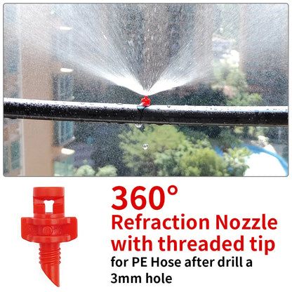 20PCS 90/180/360° Refraction Nozzle Sprinkler for Garden Irrigation