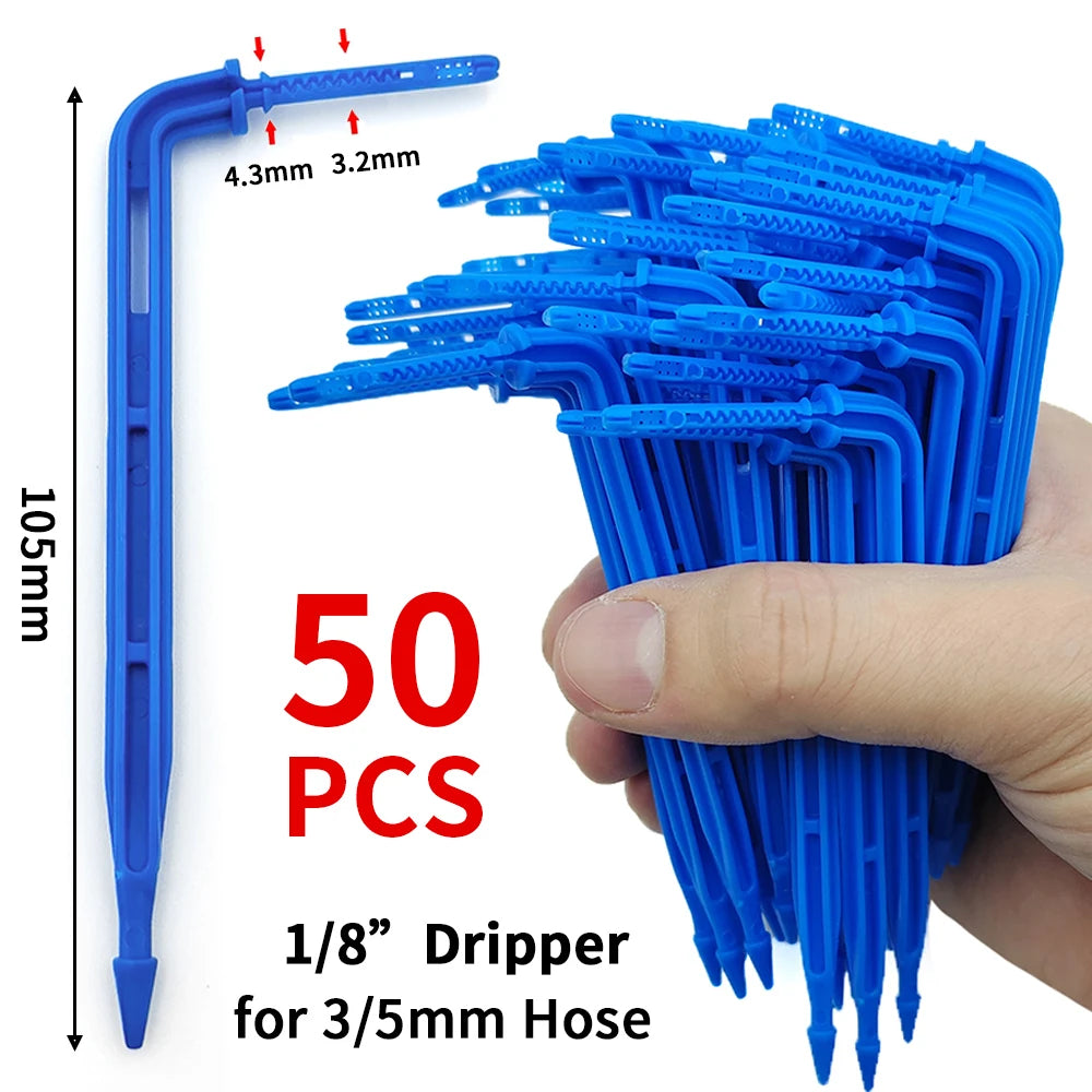 50PCS Bend Arrow Drippers for 3/5mm Hose Micro Drip Irrigation