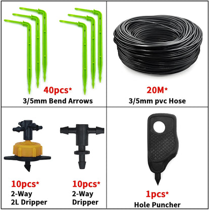 Greenhouse Drip Irrigation 4-Way 3/5mm Arrow Watering System 10/20set