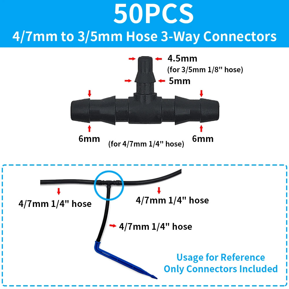 50PCS Bend Arrow Drippers for 3/5mm Hose Micro Drip Irrigation