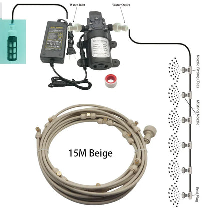 12V DC Diaphragm Pump Kit for Misting & Cooling Greenhouse