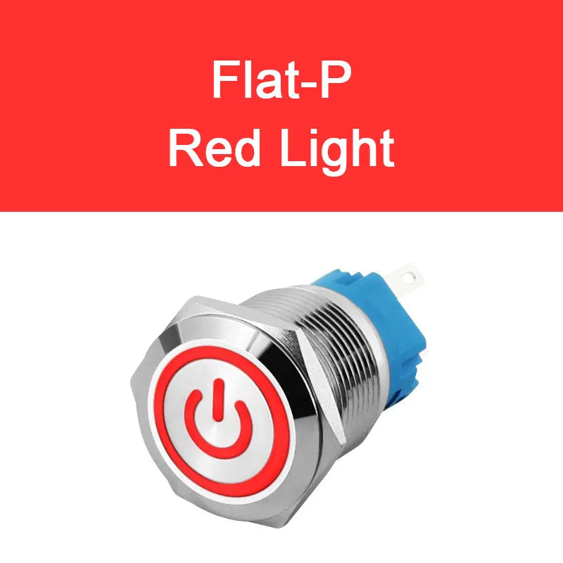 16mm Metal Push Button Switch LED Light Waterproof Self-Lock