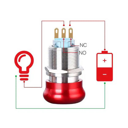 16/19/22mm Stainless Steel Emergency Stop Push Button Switch