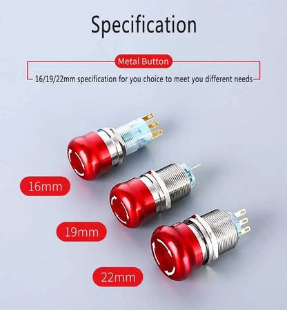 16/19/22mm Stainless Steel Emergency Stop Push Button Switch