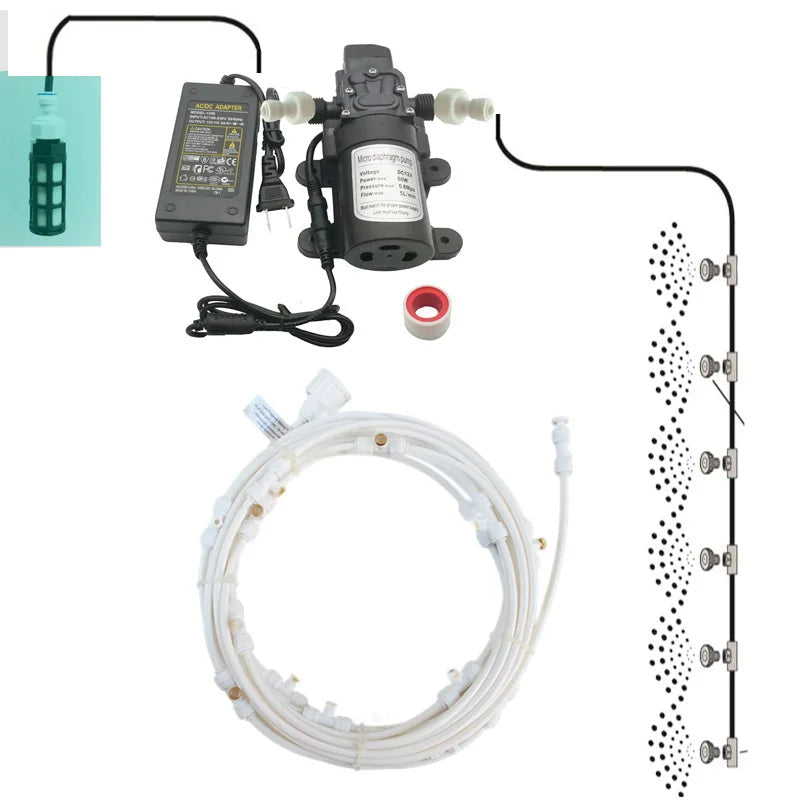 12V DC Diaphragm Pump Kit for Misting & Cooling Greenhouse