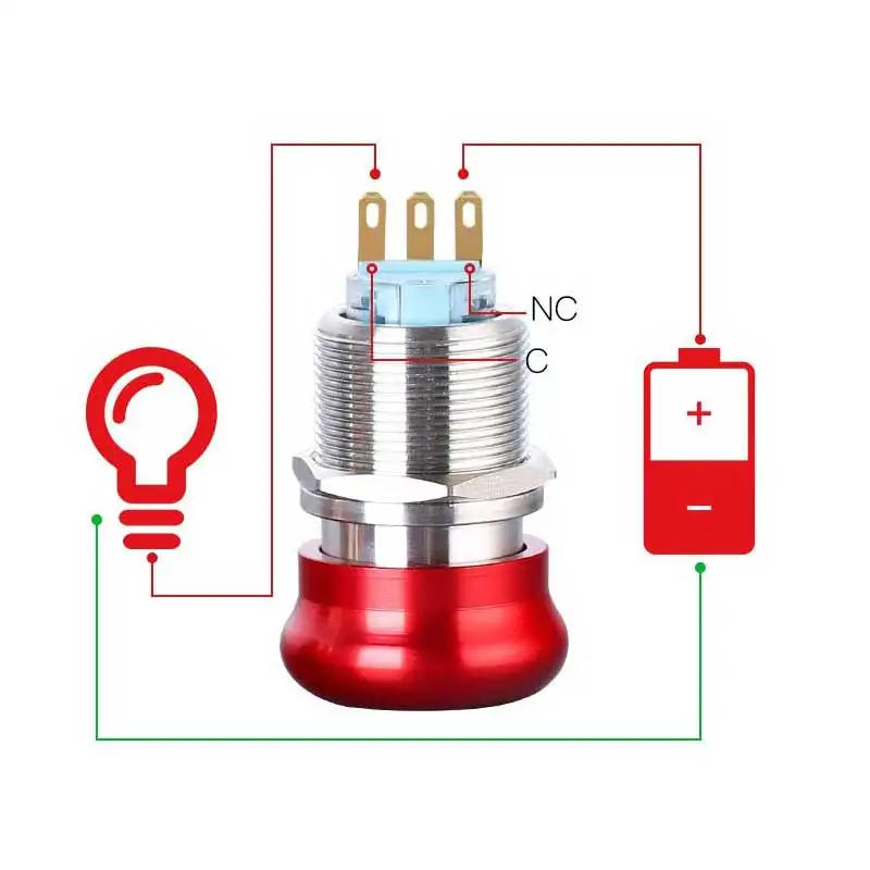 16/19/22mm Stainless Steel Emergency Stop Push Button Switch