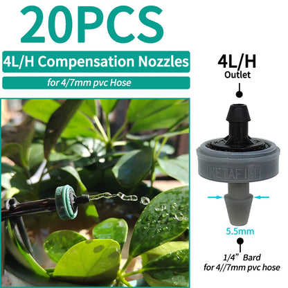 5PCS 360° Micro Nozzle Drip Irrigation Misting System 4/7mm Barb