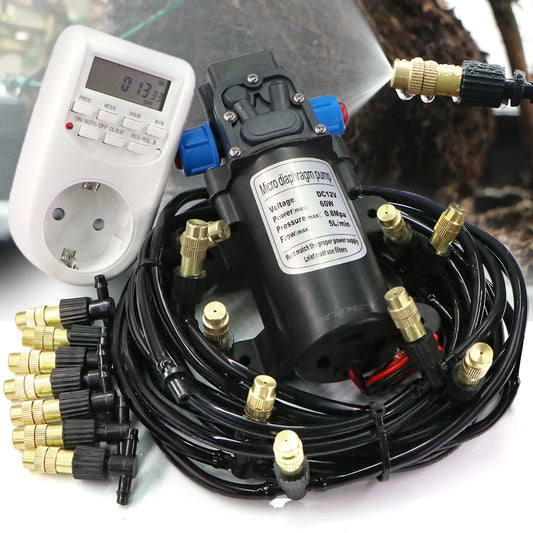 60W Self-Priming Misting Pump Kit for Garden Irrigation