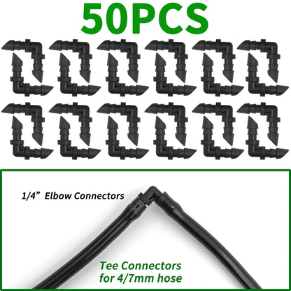 20PCS Barbed 3/5mm Hose Quick Connector with 2-Way 4-Way Splitter