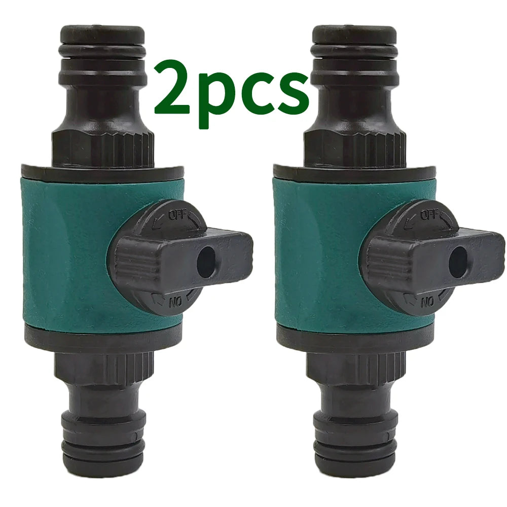 2PCS 16MM Garden Hose Connector with Shut Off Valve for Irrigation