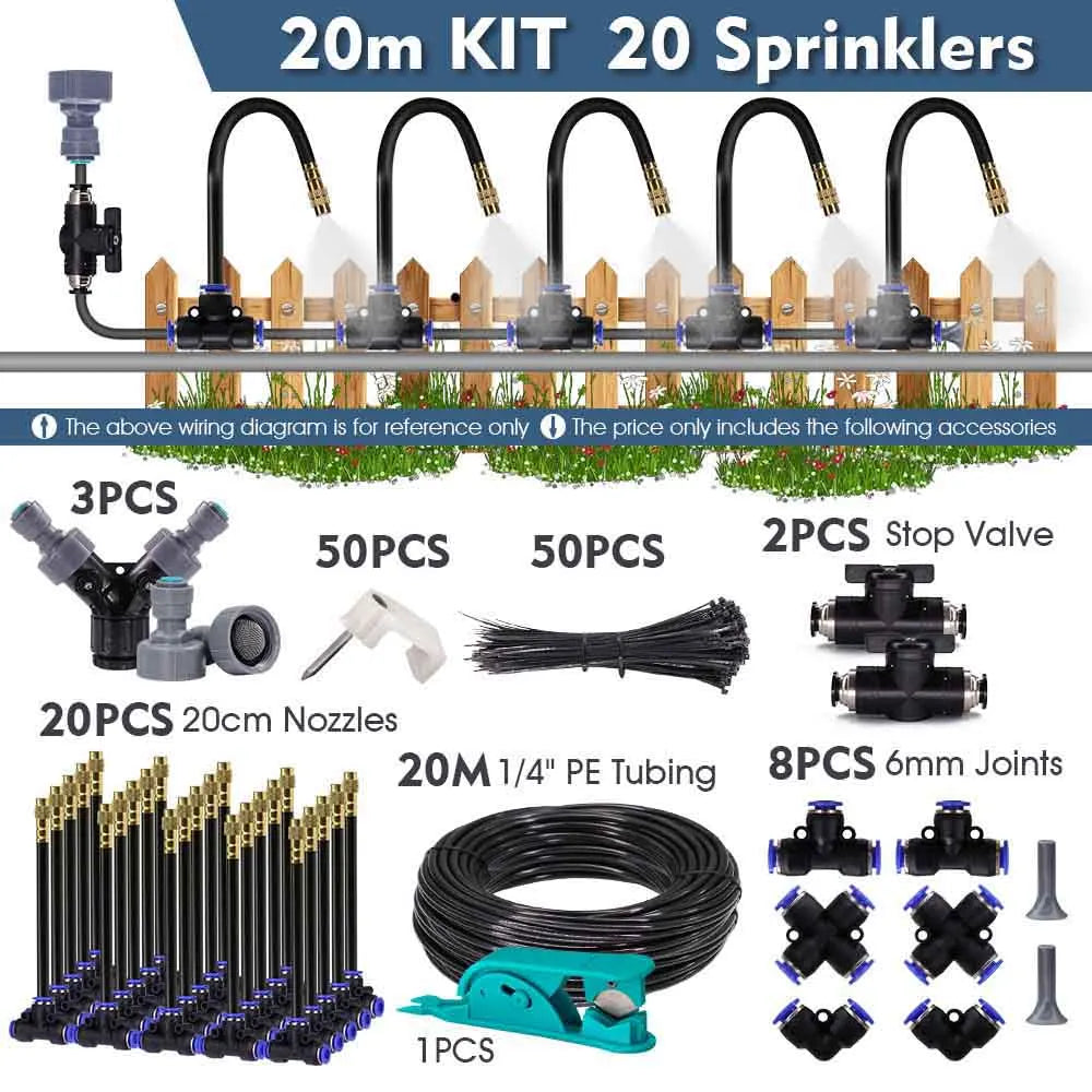 60W Self-Priming Misting Pump Kit for Garden Irrigation