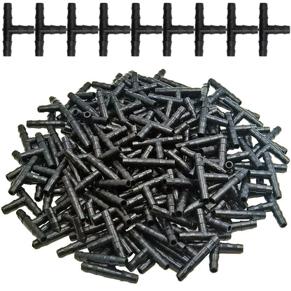 50-100PCS 1/4" Dripper Watering Tee Connector for 4/7mm Hose