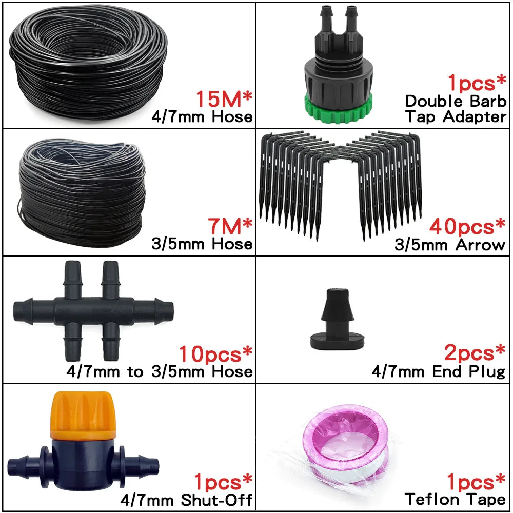 4/7mm to 3/5mm Hose Automatic Drip Irrigation System Kit