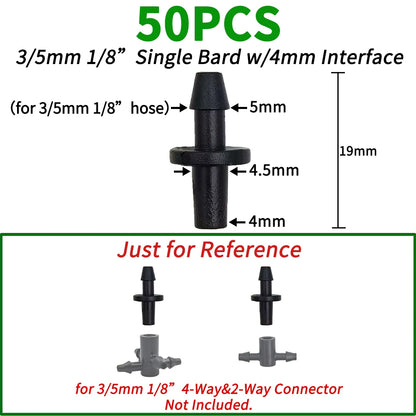 20PCS Barbed 3/5mm Hose Quick Connector with 2-Way 4-Way Splitter