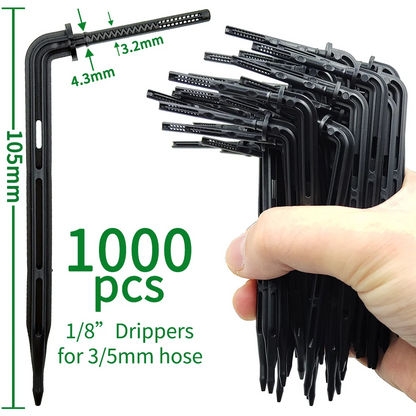 50-100PCS 1/8'' Green Drippers for 3/5mm Drip Irrigation