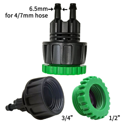 5M-50M Watering Hose 4/7mm with 1/2''&3/4'' Connectors for Irrigation