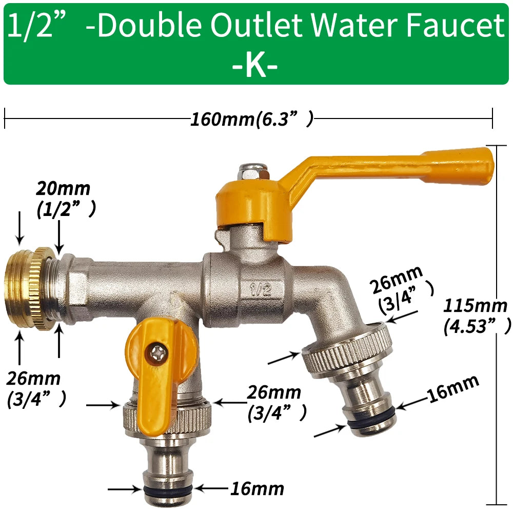 Garden Hose Adapter 1/2'' IBC Tank Connector Brass Valve Fitting