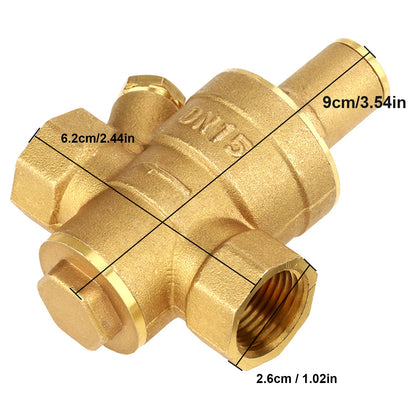 DN15 Brass Adjustable Water Pressure Regulator with Gauge Meter