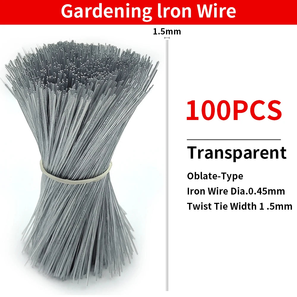 100PCS Reusable Gardening Cable Ties, Iron Wire Twist Ties for Plants