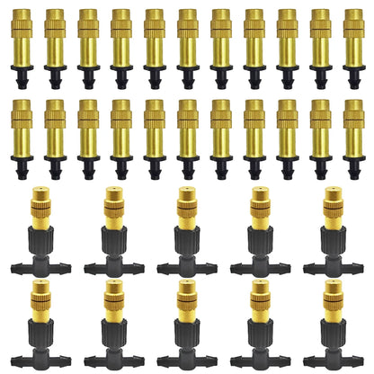 M-30M Garden Brass Misting Cooling System 1/4'' Nozzles for Irrigation