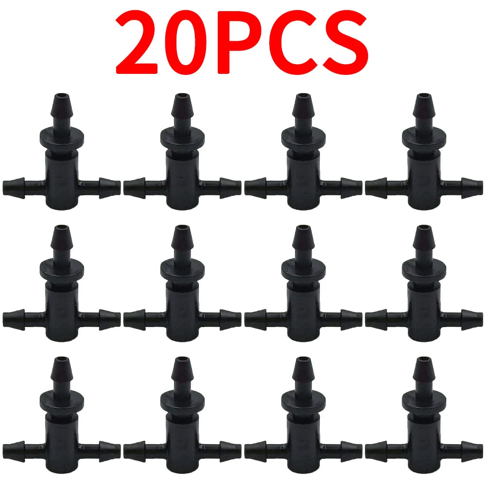 20PCS Barbed 3/5mm Hose Quick Connector with 2-Way 4-Way Splitter