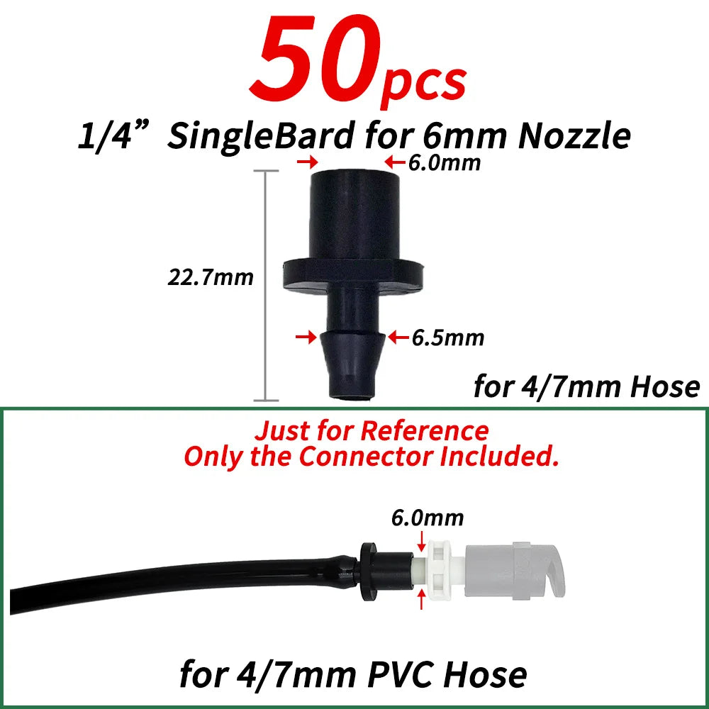 Garden Water Connector Drip Irrigation for 1/4'' & 1/8'' Tubing