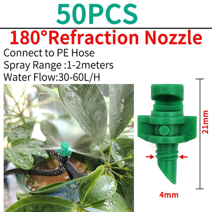 5PCS 360° Micro Nozzle Drip Irrigation Misting System 4/7mm Barb