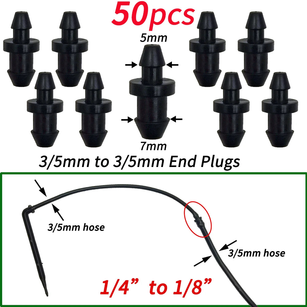 Garden Water Connector Drip Irrigation for 1/4'' & 1/8'' Tubing