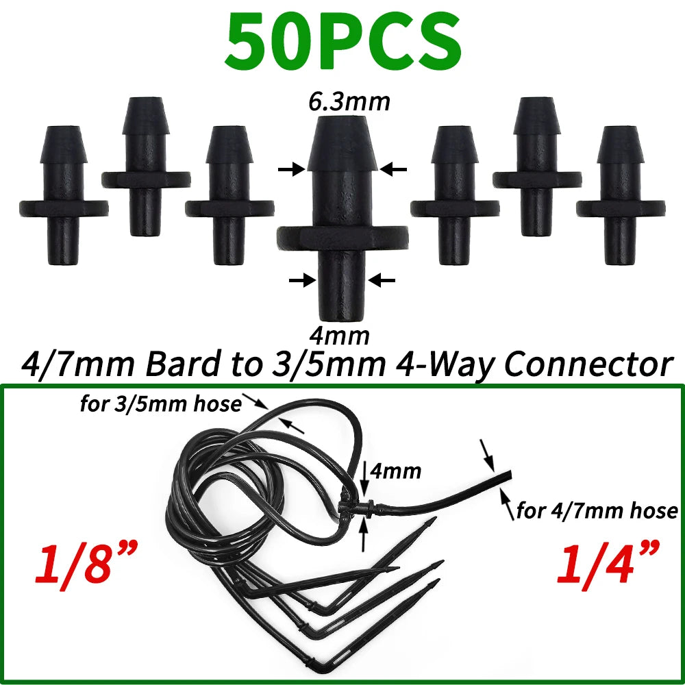 Irrigation 2L/4L/8L Steady Flow Dripper with 4-Way Connector 20Sets