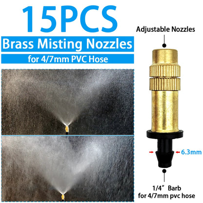 Greenhouse Watering Dripper Adjustable Mist Emitters Nozzle