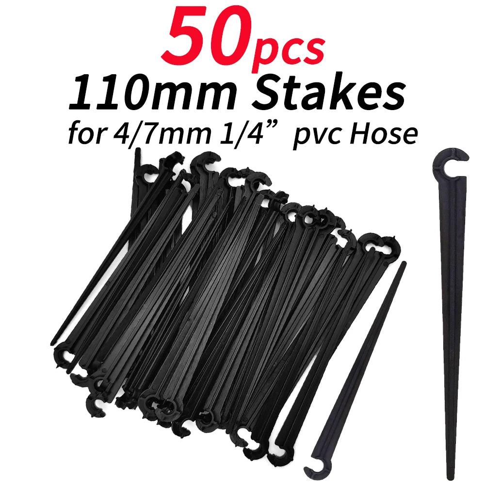 50-100PCS 1/4" Stake Holder 11cm 20cm for Drip Irrigation