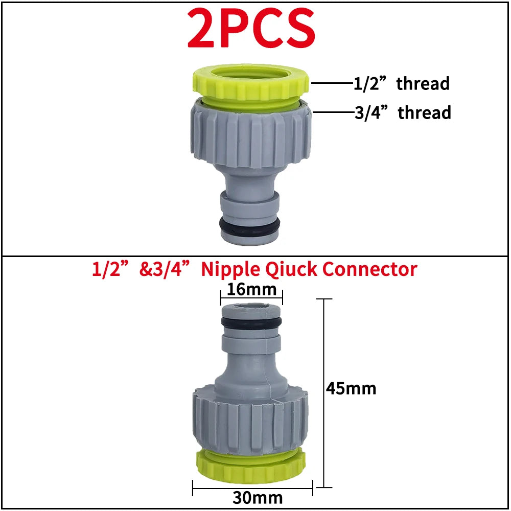 Garden Tap Adapters 1/2" 3/4" Drip Irrigation Splitters Joint