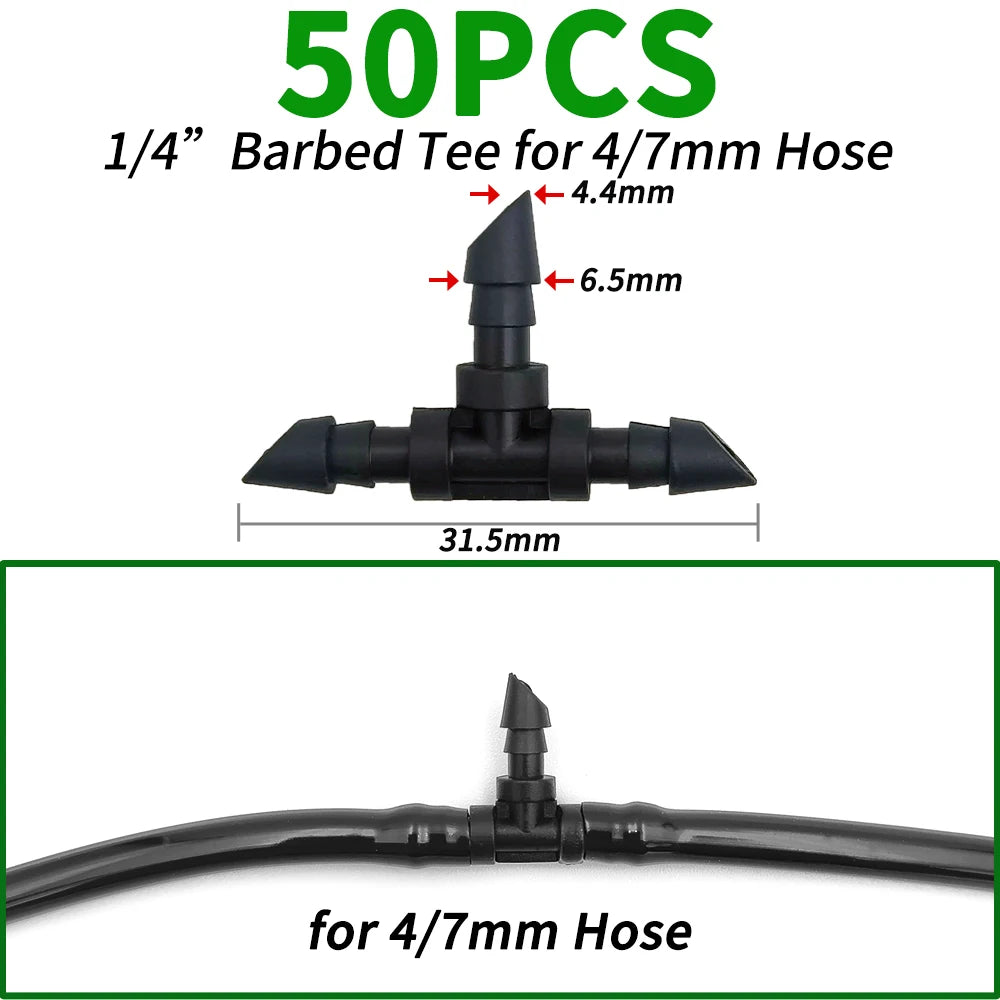 20PCS Barbed 3/5mm Hose Quick Connector with 2-Way 4-Way Splitter