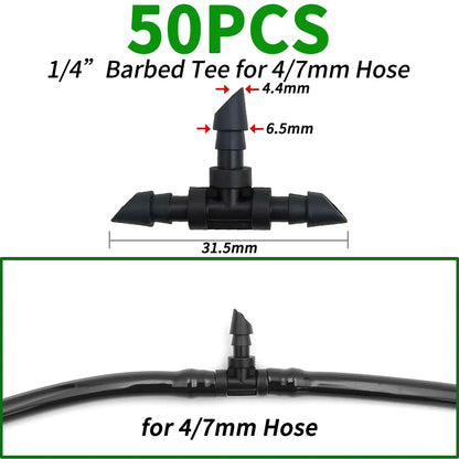 20PCS Barbed 3/5mm Hose Quick Connector with 2-Way 4-Way Splitter