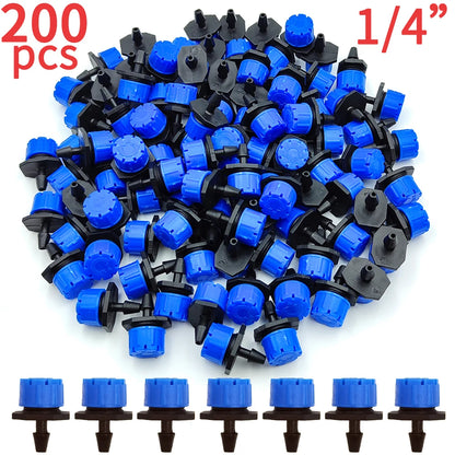 30-100PCS Adjustable 1/4" Misting Dripper Sprinkler Garden Watering