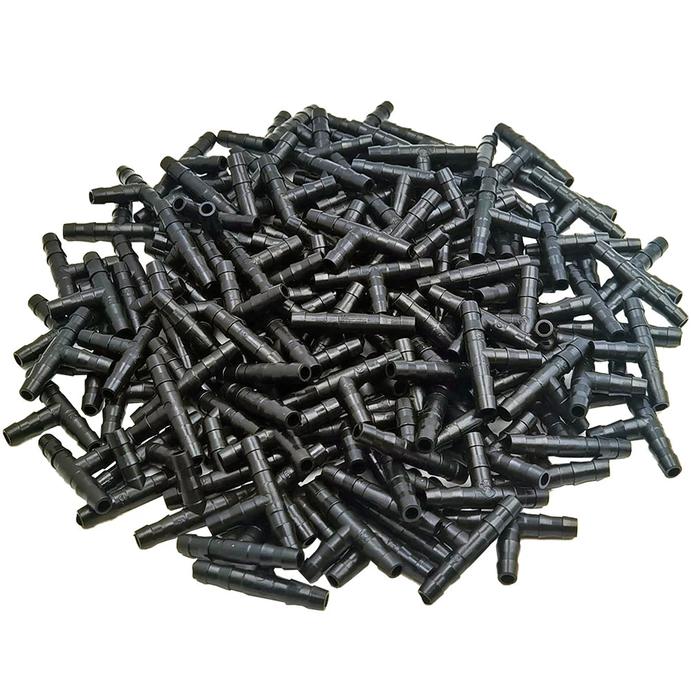 50-100PCS 1/4" Dripper Watering Tee Connector for 4/7mm Hose