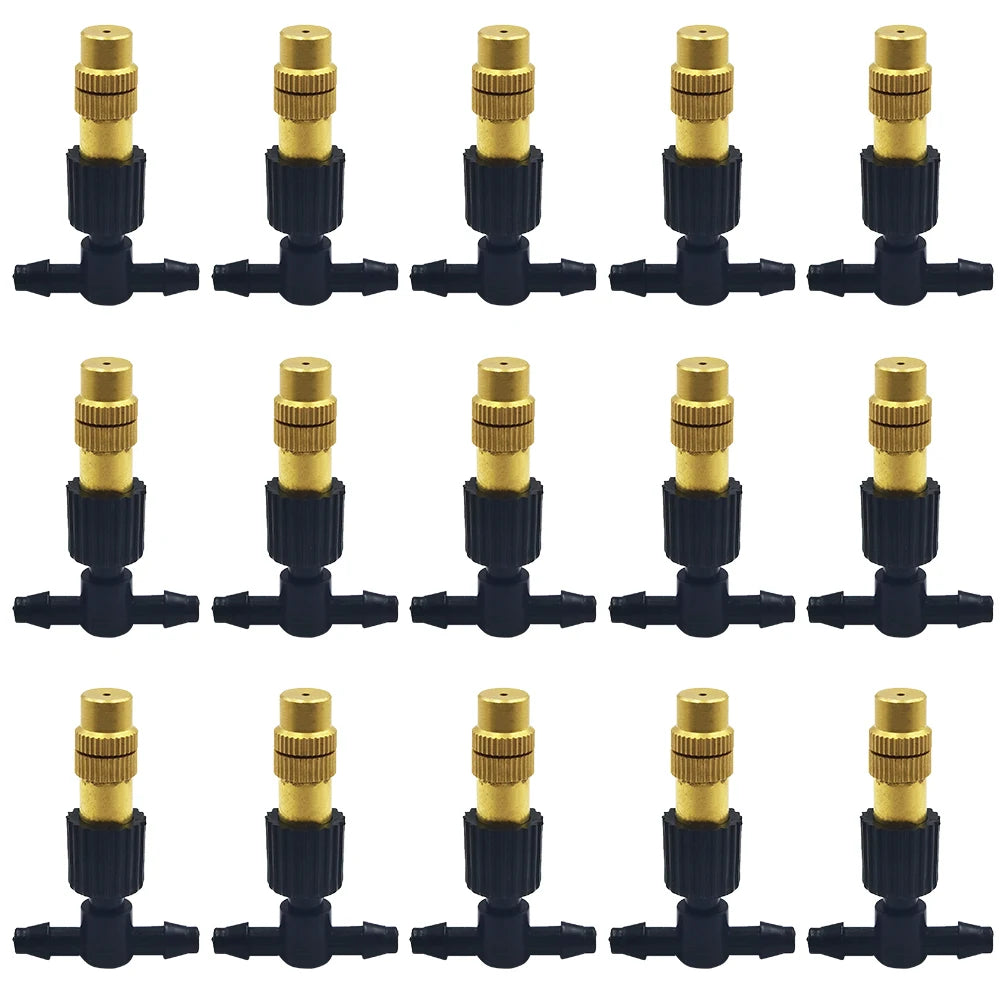 15-250Pcs Brass Misting Nozzles for Drip Irrigation Garden Cooling