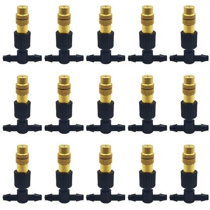 15-250Pcs Brass Misting Nozzles for Drip Irrigation Garden Cooling