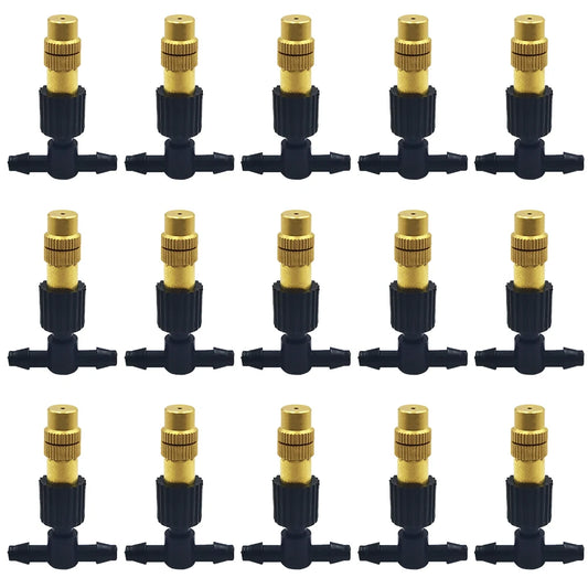 15-250Pcs Brass Misting Nozzles for Drip Irrigation Garden Cooling