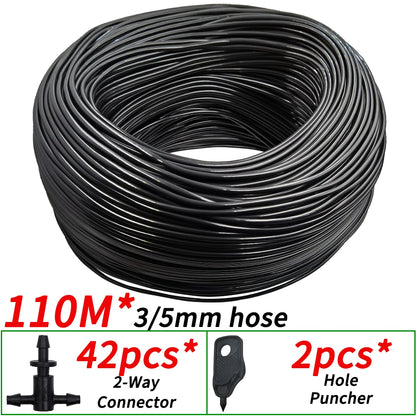 5-140m Garden Watering 3/5mm Hose Drip Irrigation for Plants