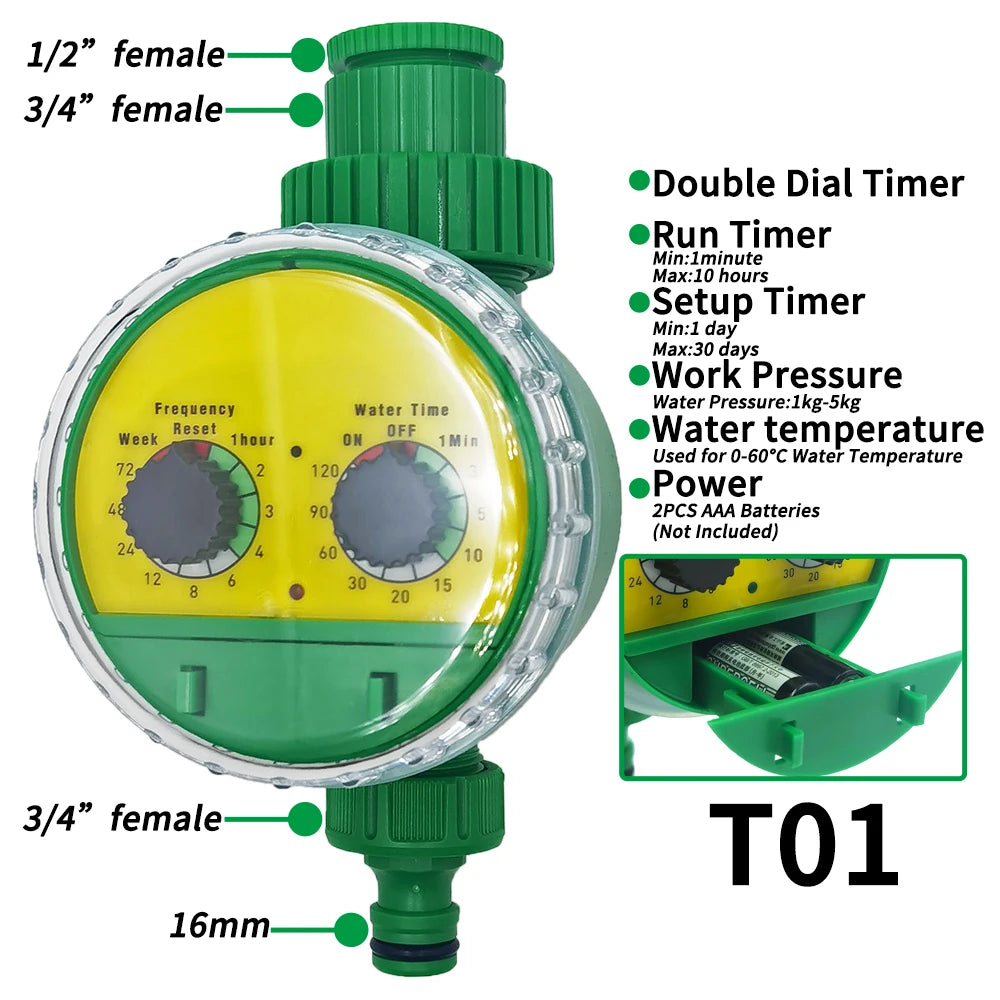 Garden Watering Timer LCD Solar Drip Irrigation Controller