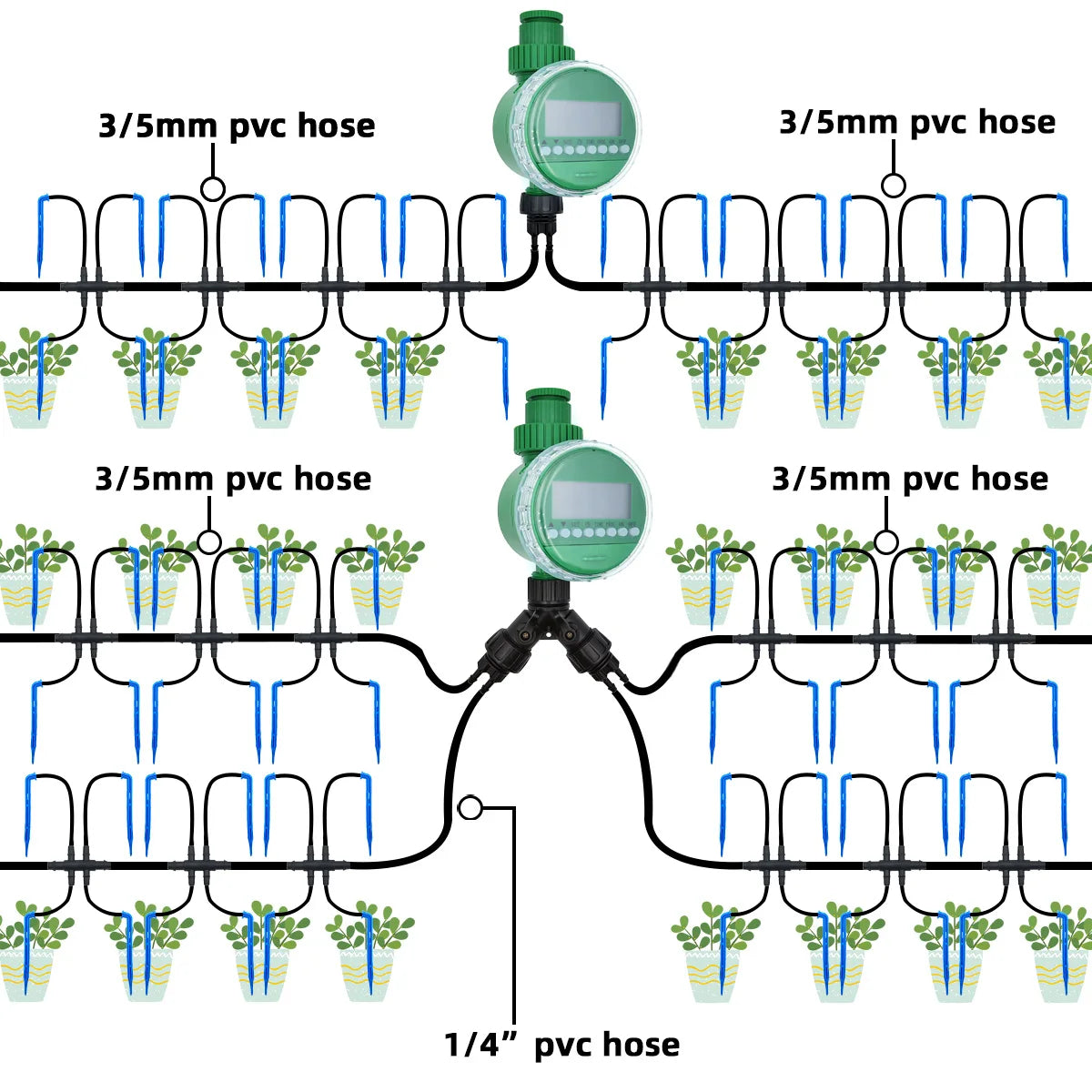 4/7mm to 3/5mm Hose Automatic Drip Irrigation System Kit