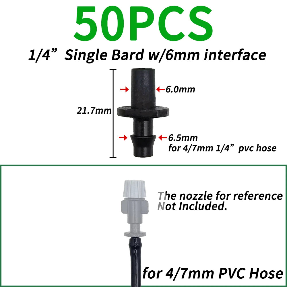 10-100PCS 1/4'' Cross Connector for 4/7mm Drip Irrigation