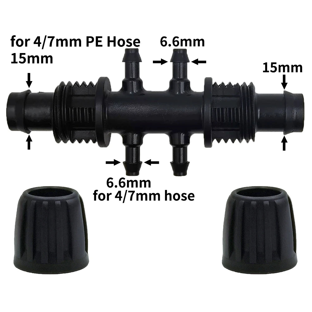 16mm to 4/7mm 6-Way Connector for Garden Irrigation Micro Hose Fitting