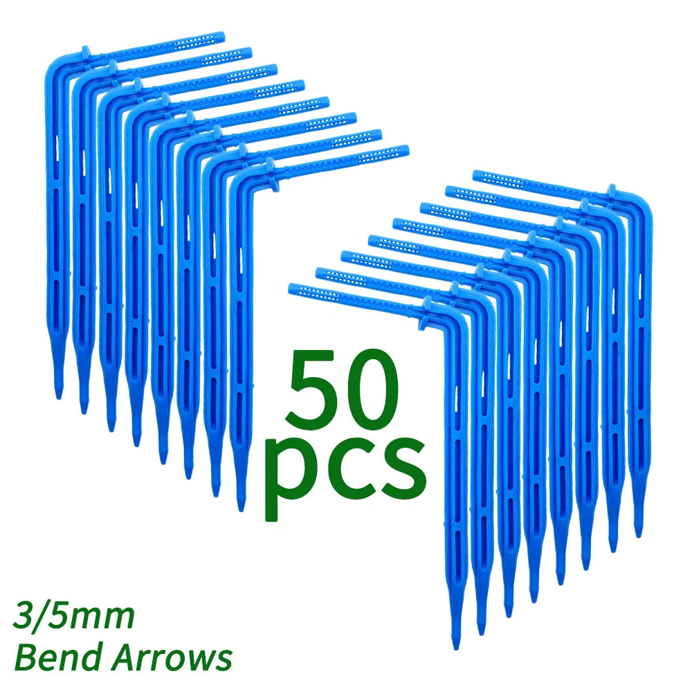 50PCS Bend Arrow Dripper Micro Irrigation Kit for 3/5mm Hose